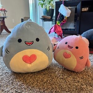 12” OG heart Belly Ray & Custome Pink 8” Squishmallow